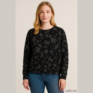Rachel Hollis Black and Grey Tie-Dye Sweatshirt Size XXS Thumb Holes NWOT